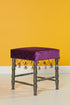 PURPLE FABRIC LACE STOOL