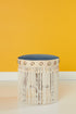 TASSEL N SEA SHELL DETAILED BLUE STOOL