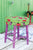 FLOWER PATTERNED STOOL