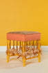 FEATHER DETAILED MINK ORANGE STOOL