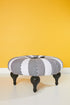 BLACK N WHITE FEATHER DETAILED POUF