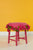 FLOWER DETAILED PINK STOOL