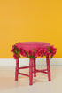 FLOWER DETAILED PINK STOOL